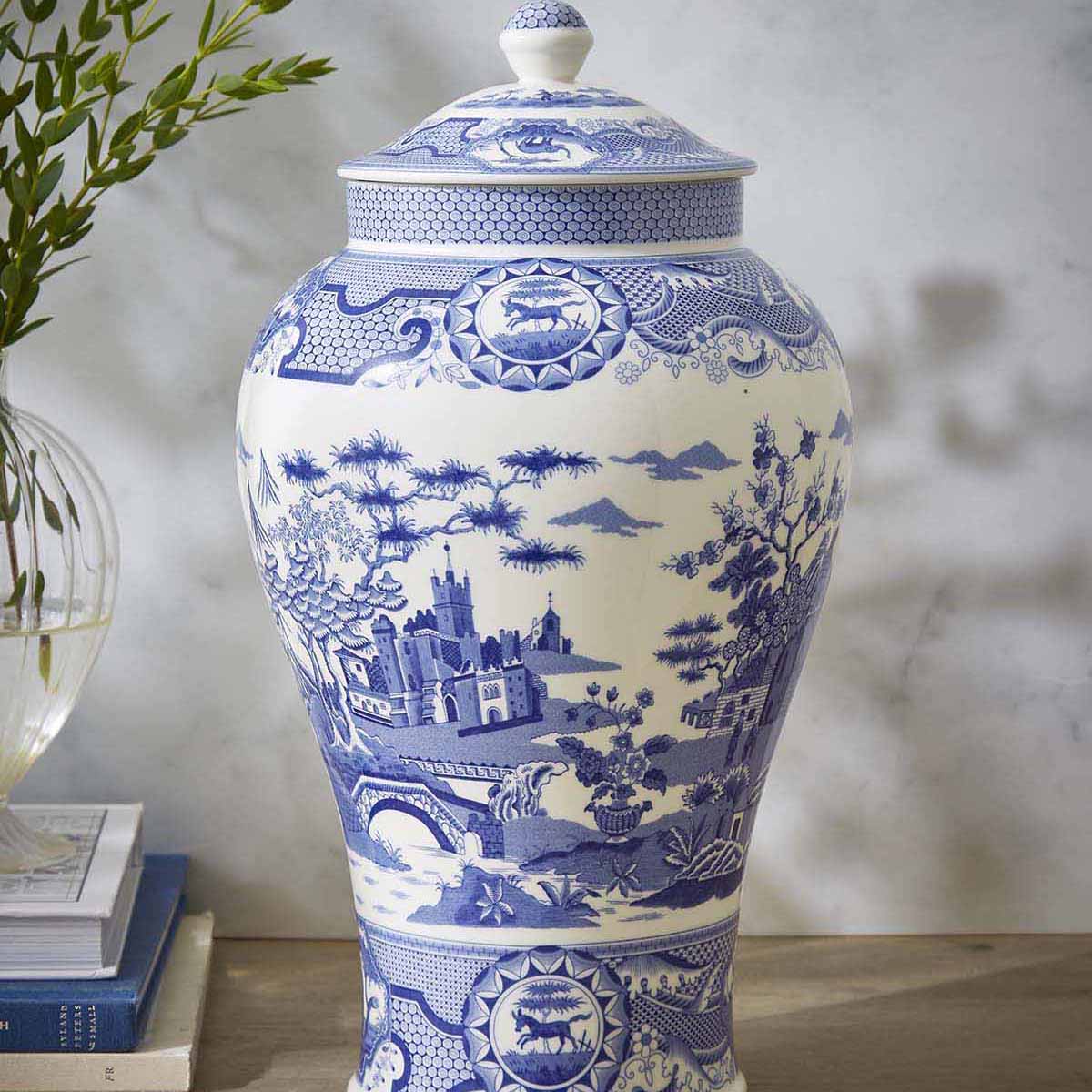 Blue Italian Gothic Castle Vase image number null
